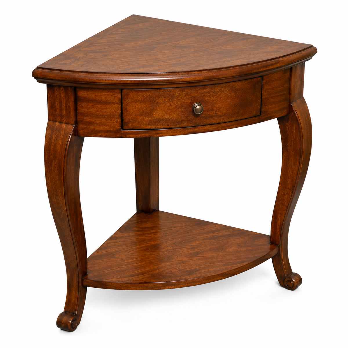 PremWood Solid Sheesham Wood Corner Side Table with Drawer & Bottom Shelf | Handcrafted Wooden End Table for Living Room, Bedroom & Hallway | Space Saving Corner Accent Table | Honey Finish