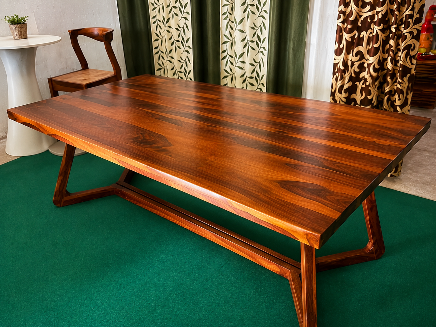 PremWood Solid Sheesham Wood Live Edge Dining Table | 6 Seater Wooden Dining Table | Natural Wood Grain | Premium Handcrafted Dining Table for Dining Room, Living Room & Restaurant