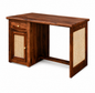 PremWood Solid Sheesham Wood Study Table with Natural Cane Panel, Drawer & Storage Cabinet, Wooden Writing Desk for Home Office & Bedroom