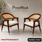PremWood Solid Wood 6-Seater Dining Table with Natural Rattan Cane Panels | 68 × 35 × 30 Inch