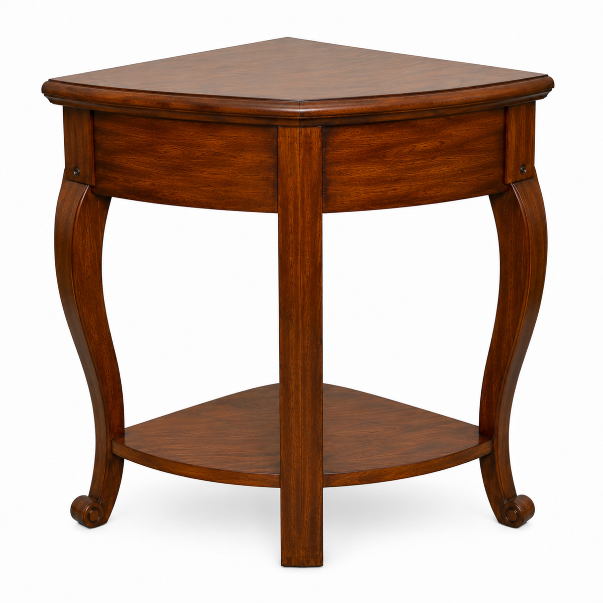 PremWood Solid Sheesham Wood Corner Side Table with Drawer & Bottom Shelf | Handcrafted Wooden End Table for Living Room, Bedroom & Hallway | Space Saving Corner Accent Table | Honey Finish