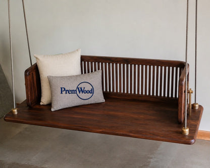 Premwood Solid Sheesam Wood Hanging Swing | Solid Wood Jhula for Home & Balcony