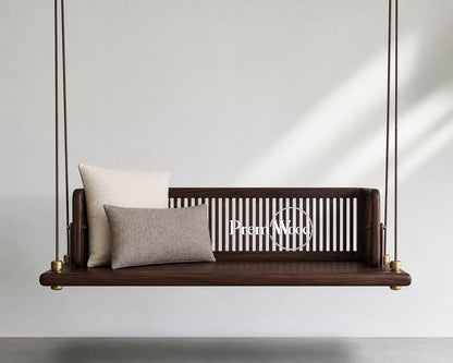Premwood Solid Sheesam Wood Hanging Swing | Solid Wood Jhula for Home & Balcony