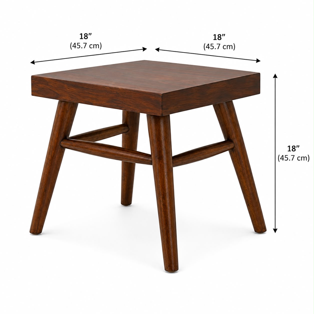 Premwood Solid Sheesham Wood Side Table | 18 x 18 Inch Square Wooden End Table with Tapered Legs  Alternative, thoda