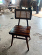 Premwood Solid Sheesham Wood Cane Dining Chair | Handwoven Rattan Backrest & Dark Walnut Finish