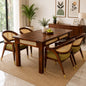 Premwood Solid Sheesham  4-Seater Dining Set with Cane Back Chairs | Wooden Dining Table with Upholstered Chairs | Premium Dining Set for Home & Dining Room | Honey Finish