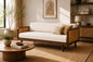 PremWood Solid Sheesham Wood 3-Seater Sofa with Natural Rattan Cane Panels – Honey Finish