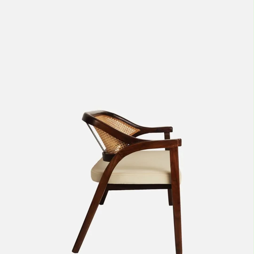 PremWood Rattan 2 Seater Sofa Bench | Solid Wood Frame with Handwoven Cane Back