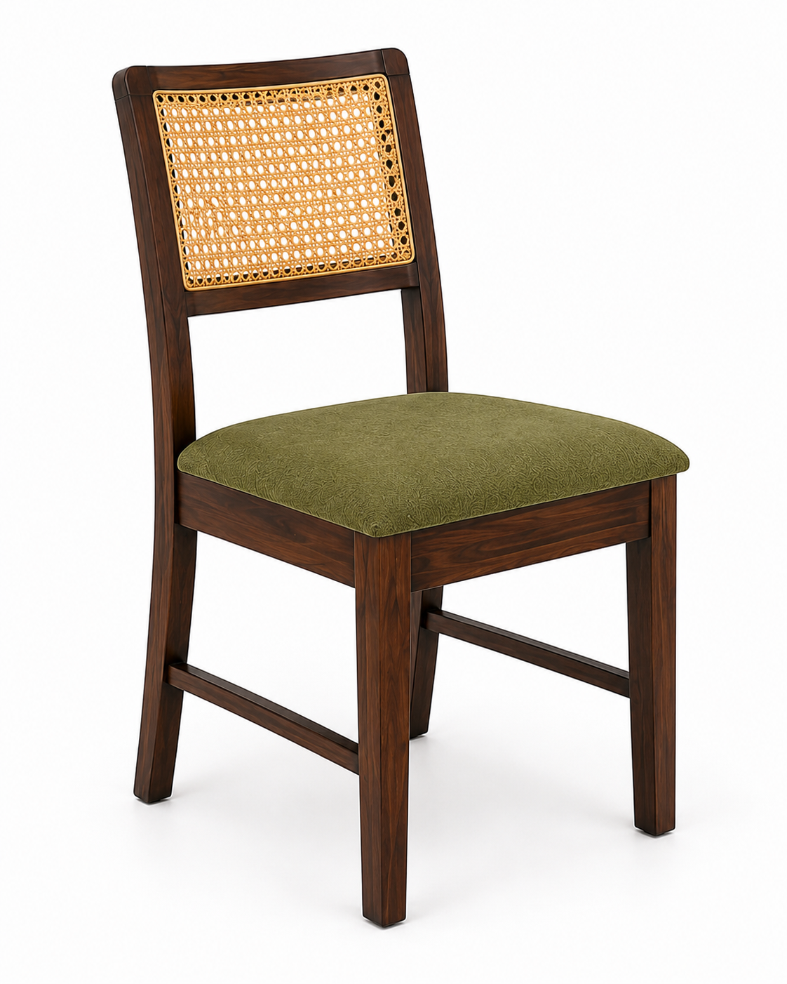 PremWood 4 Seater Solid Sheesham Wood Dining Table Set with 4 Rattan Cane Chairs, Handcrafted Wooden Dining Furniture for Home & Kitchen, Brown Finish