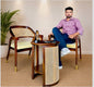 Luxury Sheesham Wood Coffee Table Set with 2 Natural Cane Chairs | Handcrafted Living Room Furniture